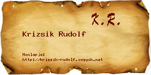 Krizsik Rudolf névjegykártya