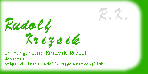 rudolf krizsik business card